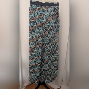 Carmen By Marc Valvo Vibrant Print Flowy Palazzo Pants, Size M